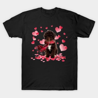 Spanish Water Dog Hearts Love Happy Valentine's Day T-Shirt